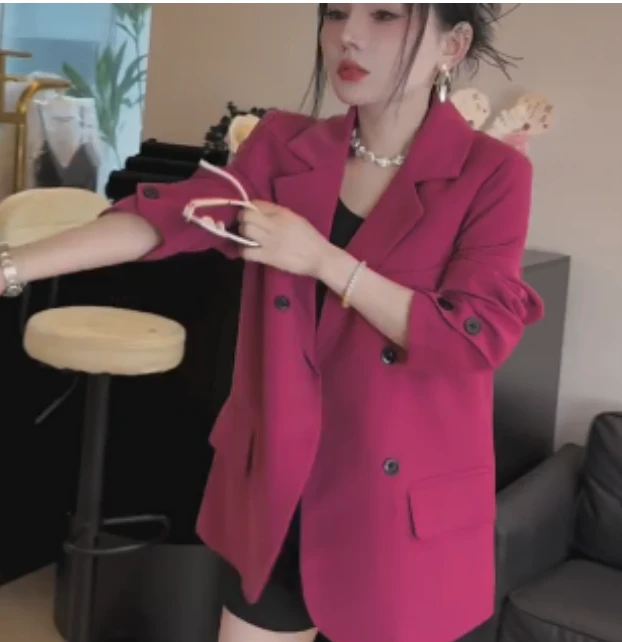 2025春季新款网红同款洋气气质韩版潮流女装西装外套叶子jj