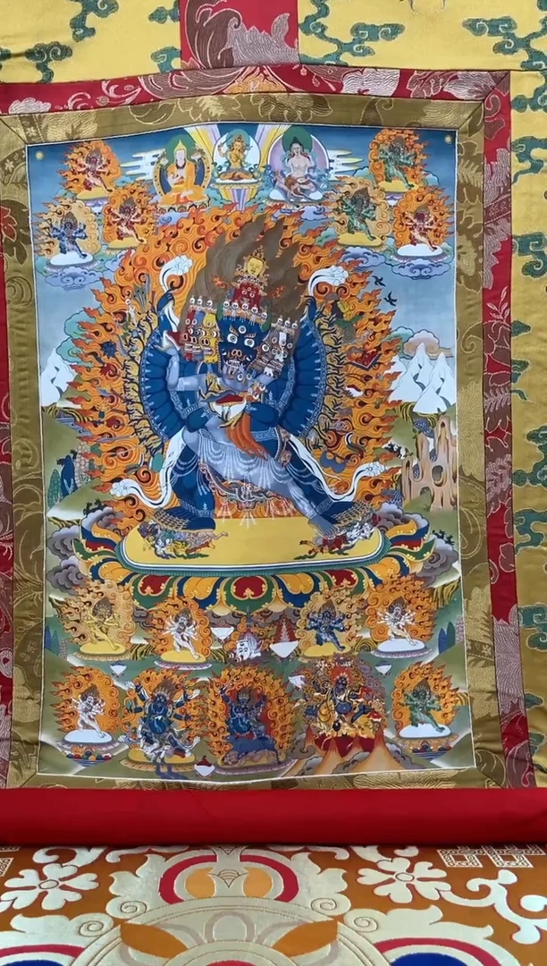 卷轴画1.3金色龙布  大威德 12