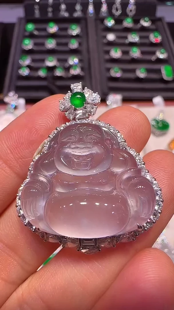 【闪购商品】翡翠颈饰18K金镶嵌佛公