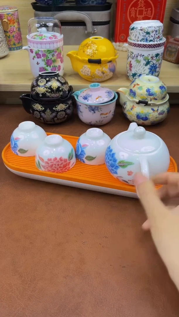 陶陶瓷茶具摆件旅行套组