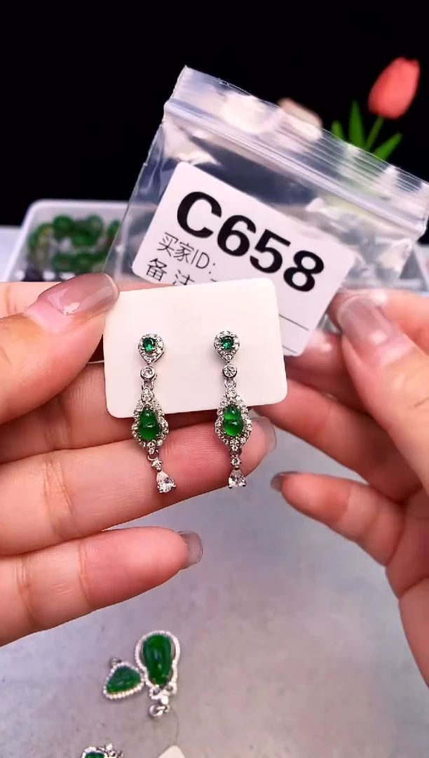 吊坠(不含链)银S925镶嵌翡翠1