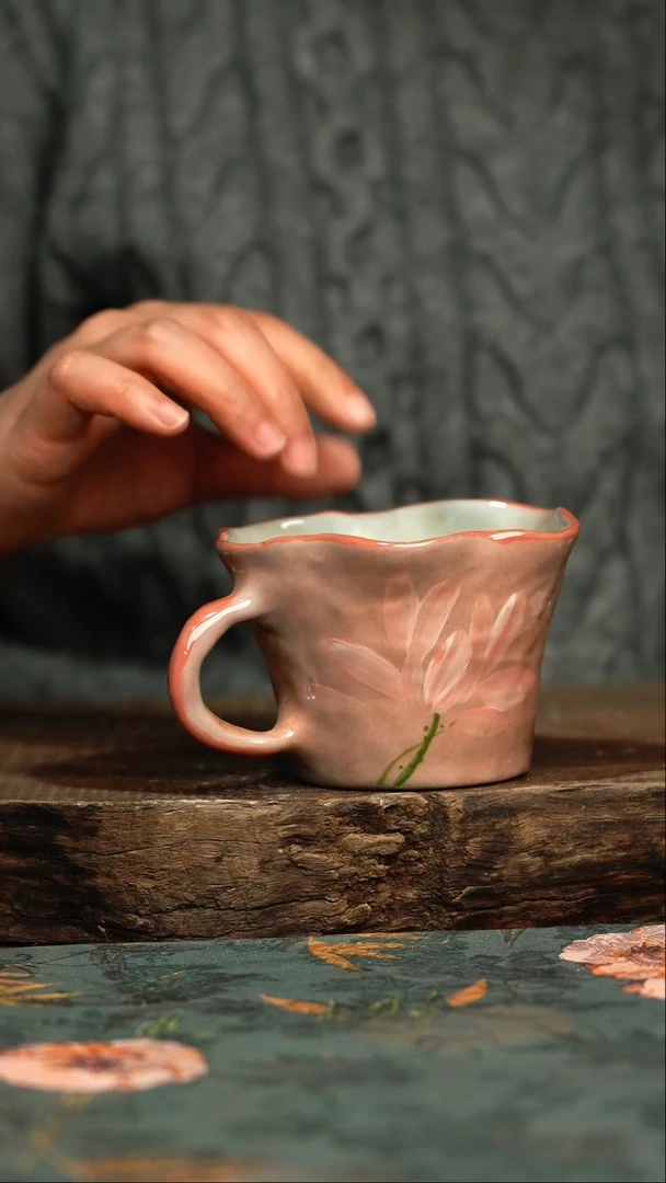 【闪购商品】杯釉下彩手工手绘同款陶器