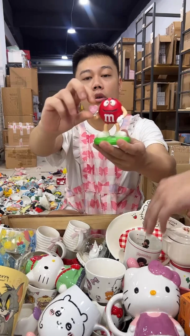 瓷片原盒m豆小摆件 微瑕
