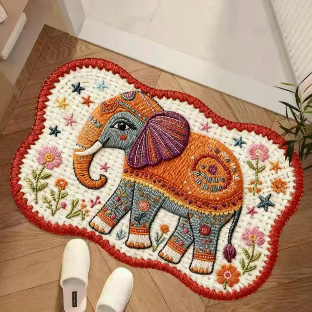 新人福利【拍一发二】5D毛线卡通风硅藻泥地垫家用脚垫吸水防滑地垫