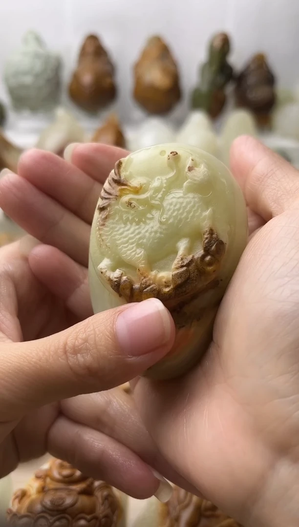 石材古青石棉纹正常不退换麒麟微瑕