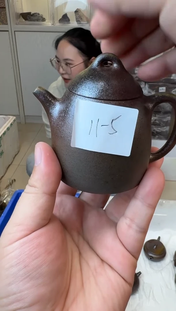 茶壶紫砂秦权-半手工-黄龙山紫泥-40目-容量：200CC“柴烧”11-5
