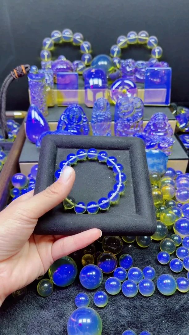 多米尼加净水蓝手串12m手串