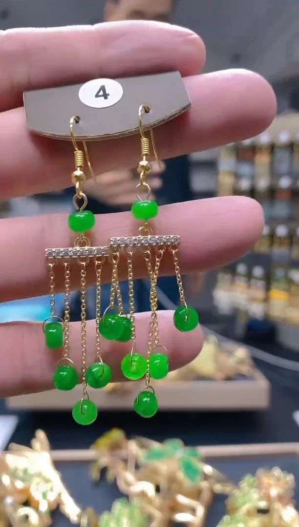 【闪购商品】翡翠耳饰合金155翡翠耳钩