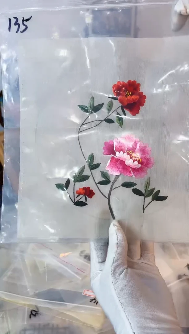 织绣纯手工苏绣双面绣绣布135