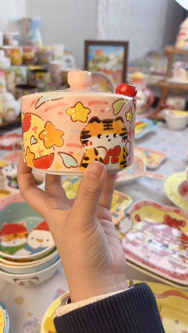 摆件陶.*y景德镇陶瓷手绘微瑕