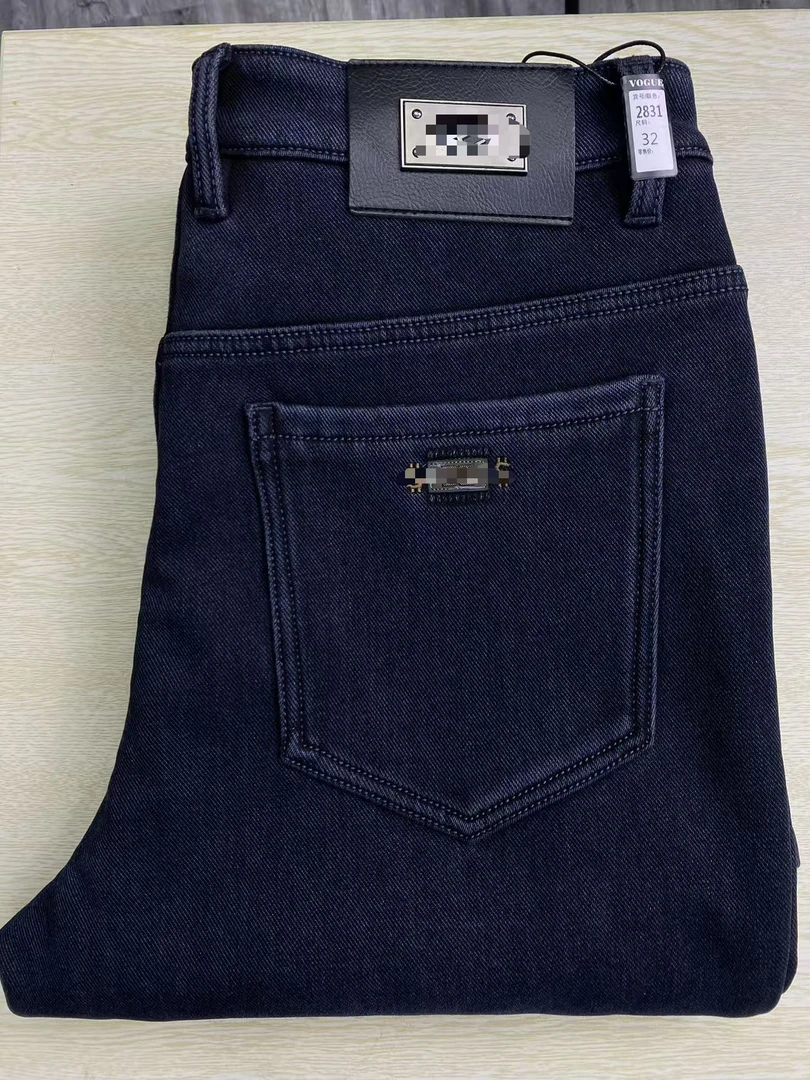 冬款高端加绒弹力直筒男士牛仔裤5329