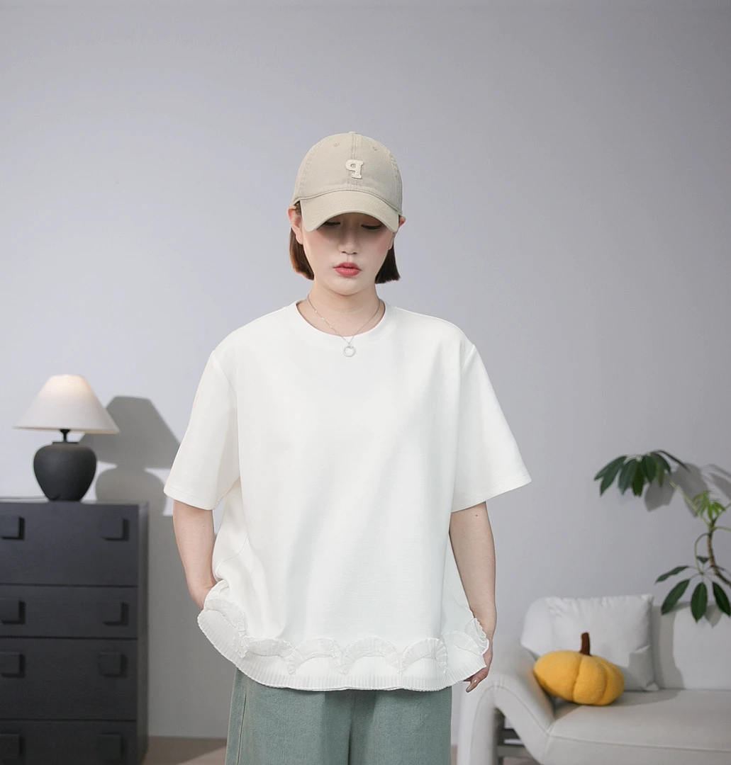 【兜兜家】森系设计感荷叶边简约上衣