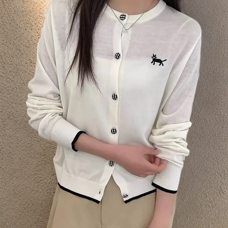 【XIAOHUIHUI】猫咪刺绣-新款欧货减龄针织上衣