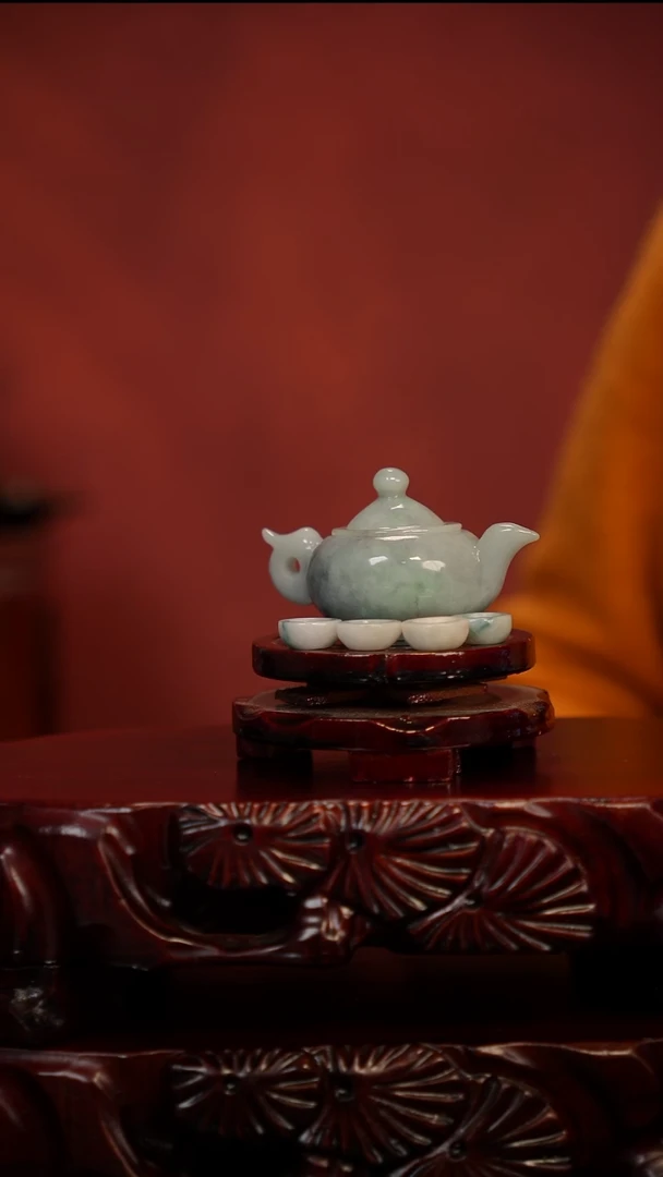 未镶嵌摆件翡翠茶壶