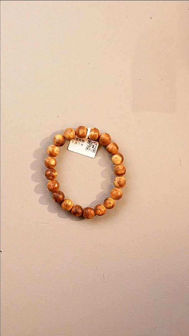 沉香手串【孤品】莺歌绿棋楠10mm圆珠单圈