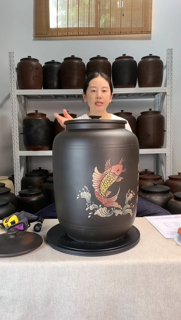 建水紫陶茶缸微瑕疵