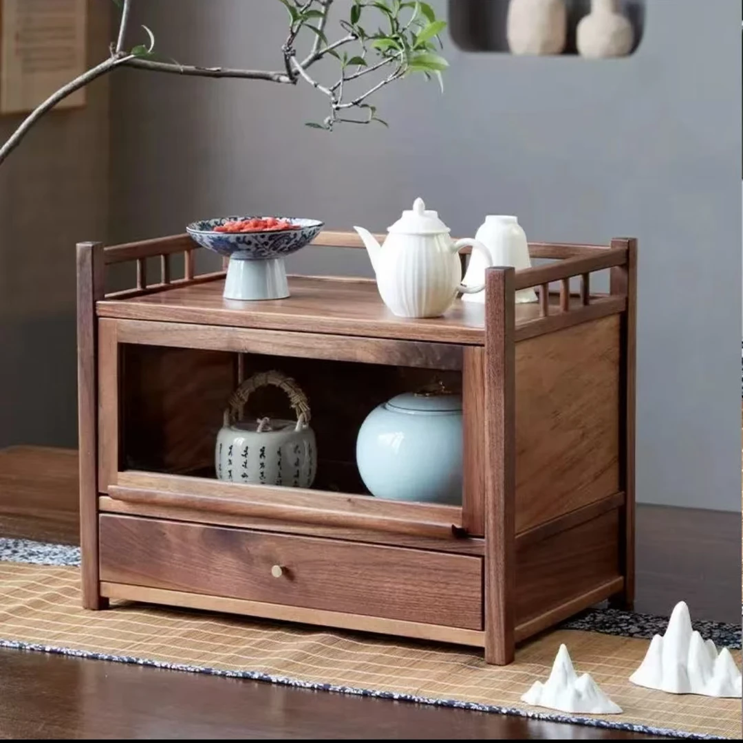 当代 北美黑胡桃实木典雅置物架 40*25*31cm HHTG-18