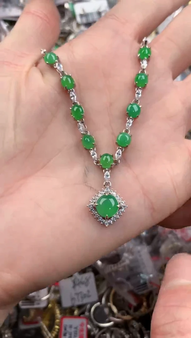 银S925镶嵌戒指翡翠444   8