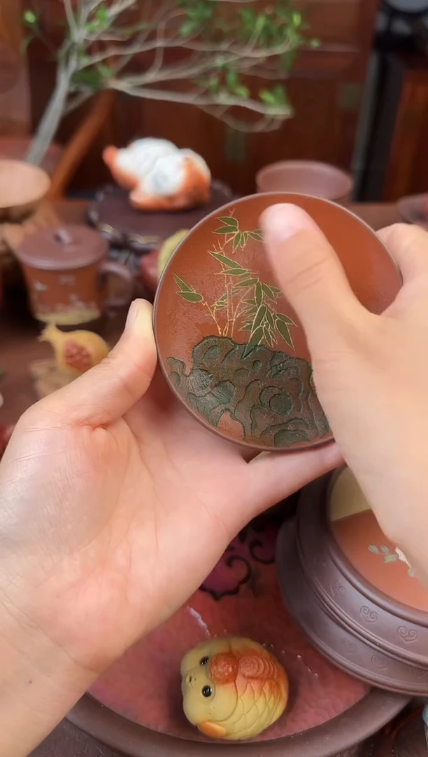 紫砂茶案紫砂竹子杯垫