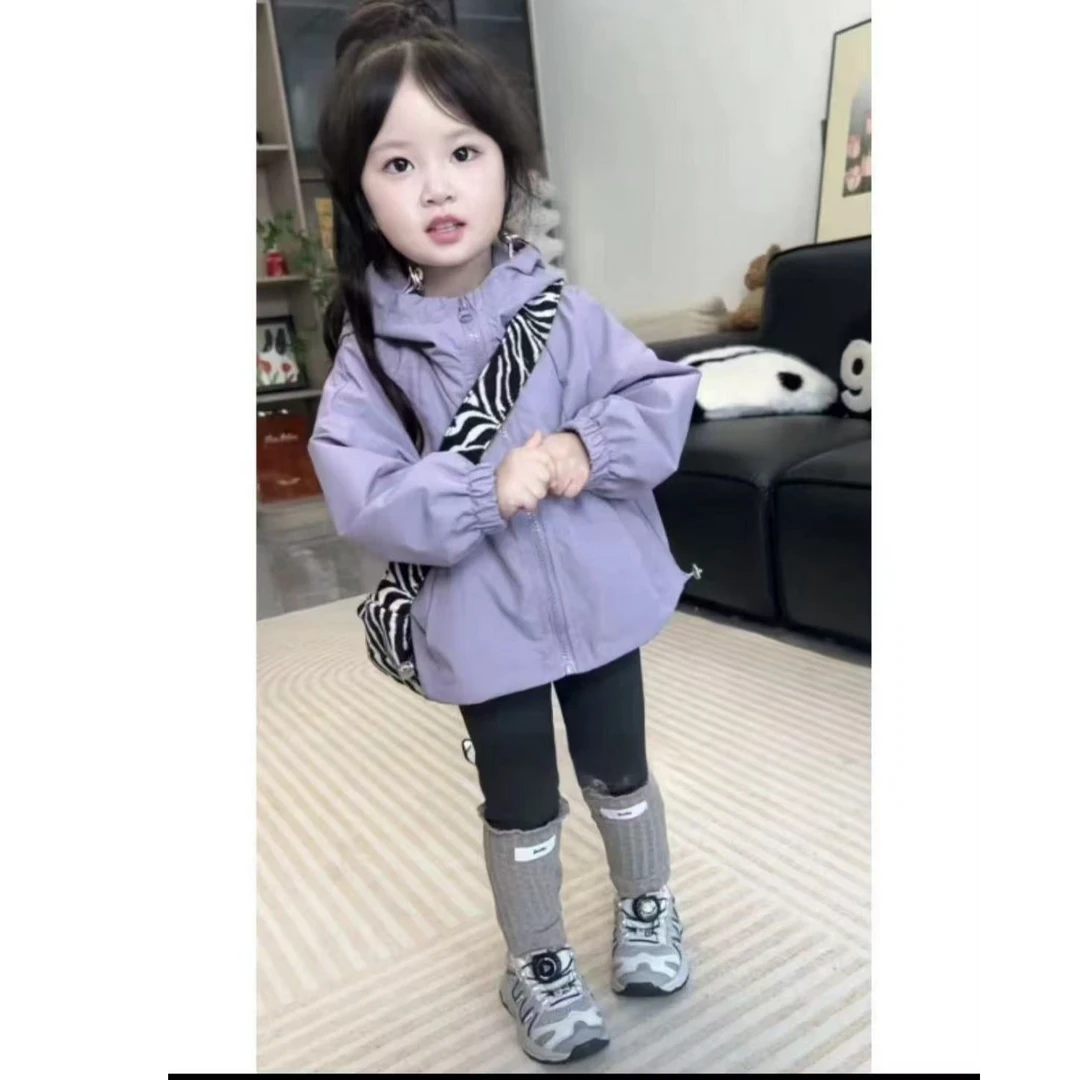 女童冬季加绒新款套装连帽夹棉外套女宝宝百搭打底裤洋气两件套