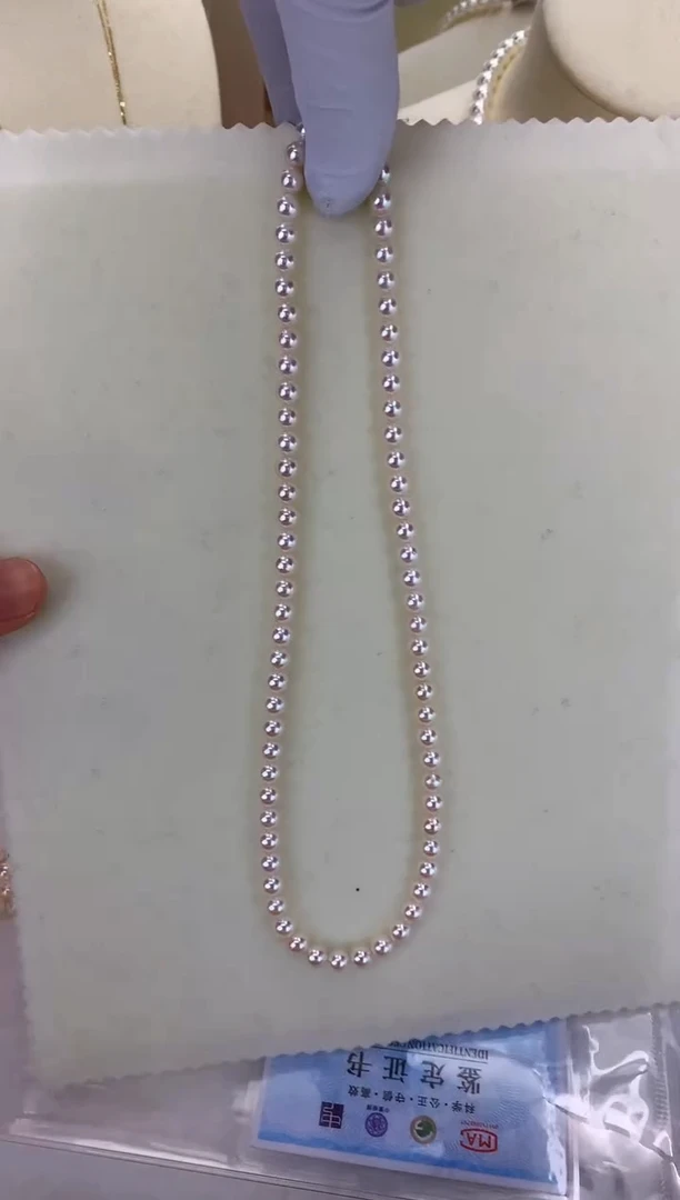 银S925镶嵌DA海水珍珠 GD219 5-6 akoya串链