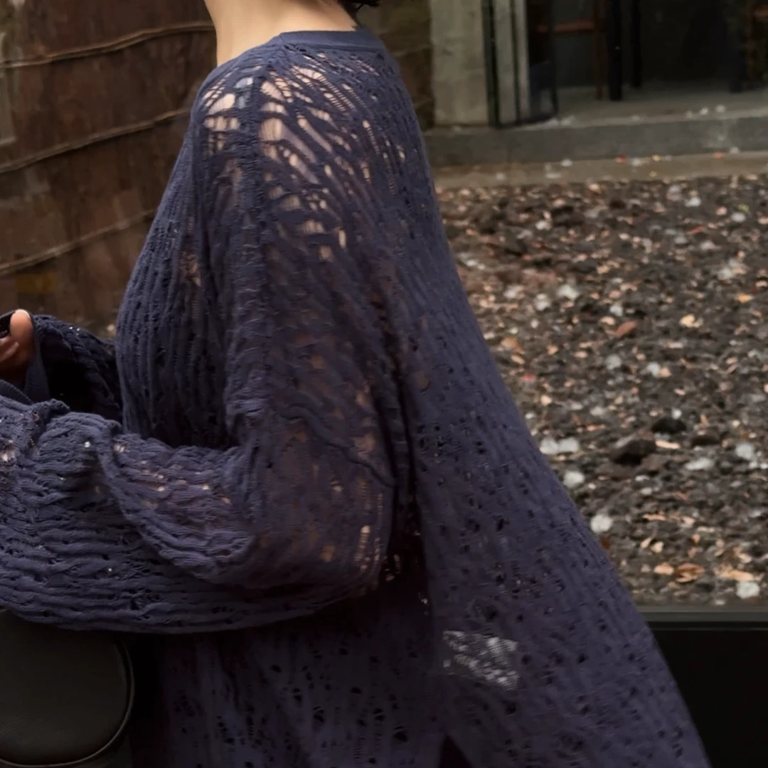 【DYMMXYMM】-春夏小众设计奢雅高级感镂空透感人鱼罩衫-5SS9471