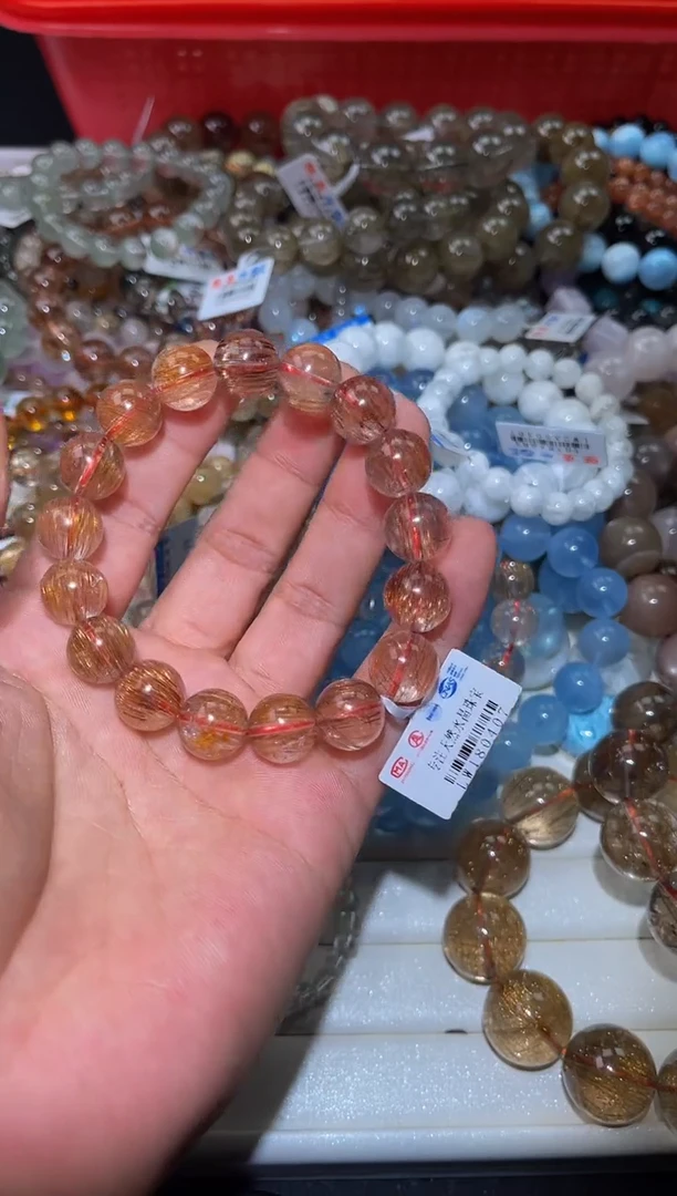 发晶手串未镶嵌L15-12mm魔鬼金铜顺发单圈-多样性发其一
