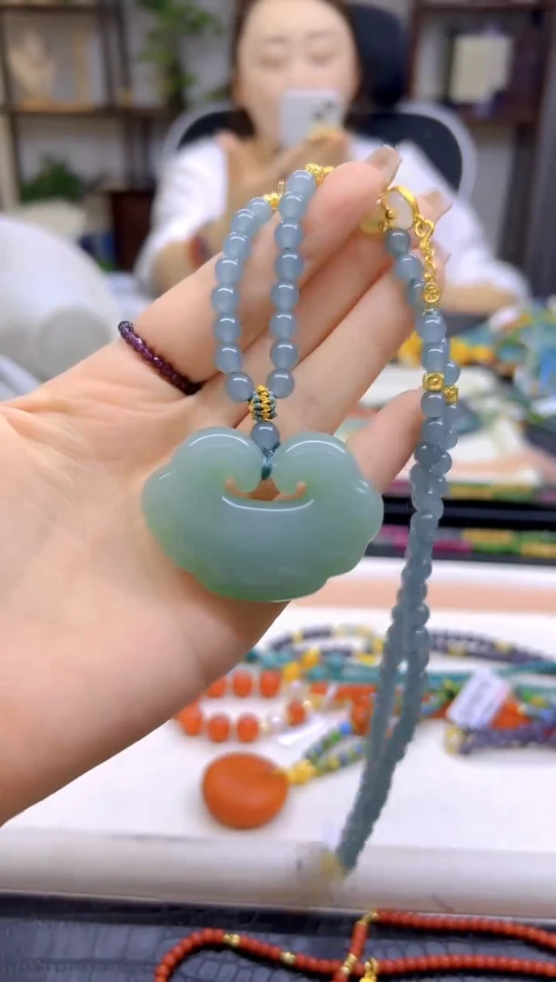 和田玉未镶嵌毛衣链DIY款M656