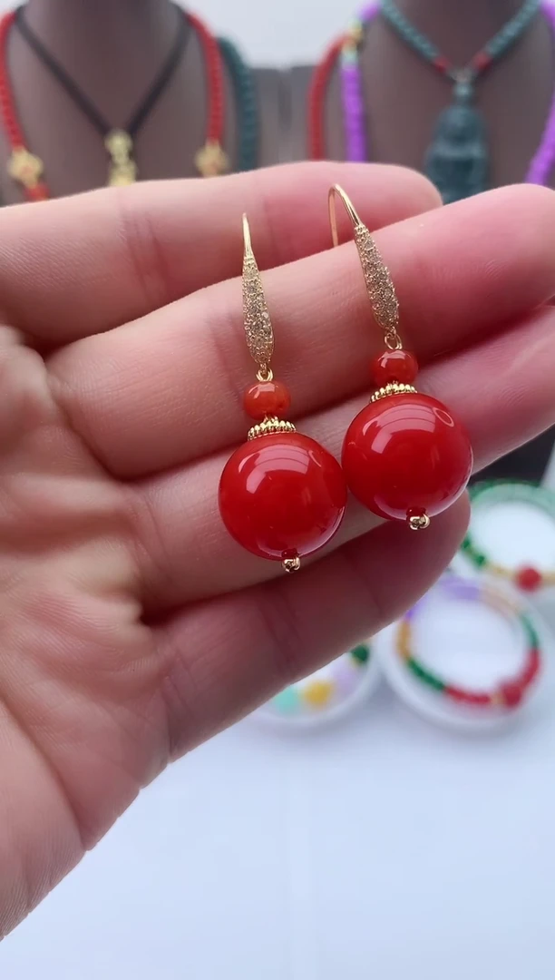 【闪购商品】翡翠耳饰14K金镶嵌R107耳坠