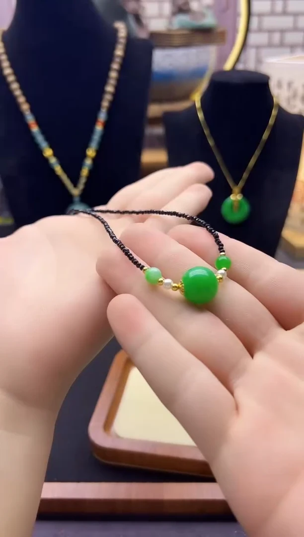 【闪购商品】翡翠颈饰14K金镶嵌X830