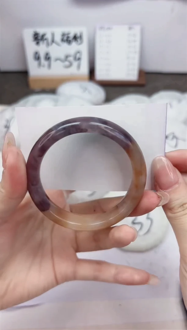 石英质玉手镯未镶嵌190-紫罗兰-圈口54.6