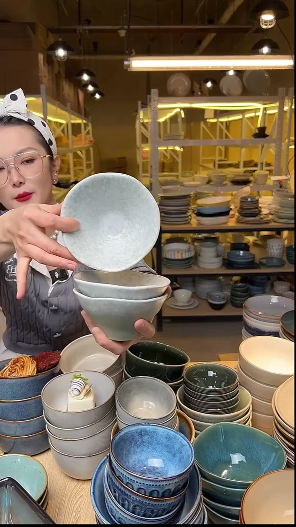 瓷65外贸尾货窑变釉下彩默认微瑕