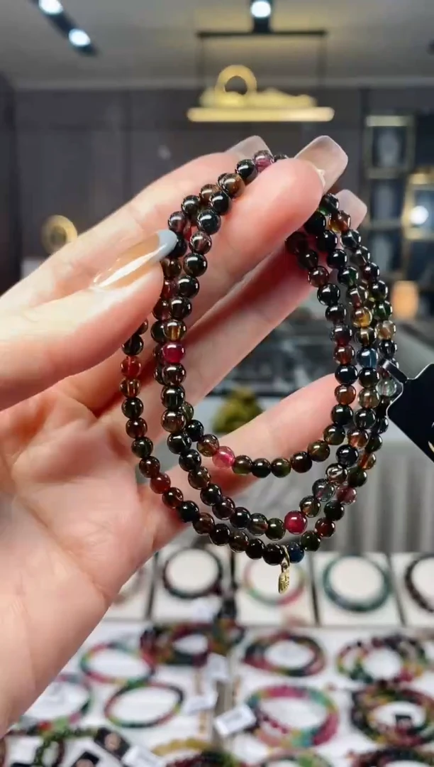 【闪购商品】碧玺三圈手串4mm+未镶嵌多样性发货一条dan