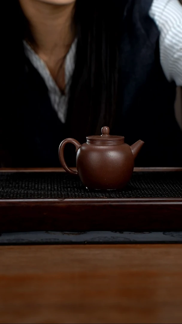 茶壶紫砂150cc黄龙山原矿百年老紫泥平盖莲子2