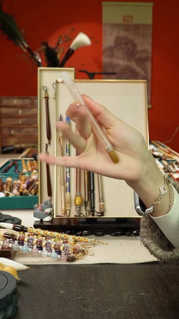 16号孤品高货毛笔链接 清水试笔 蘸墨不退