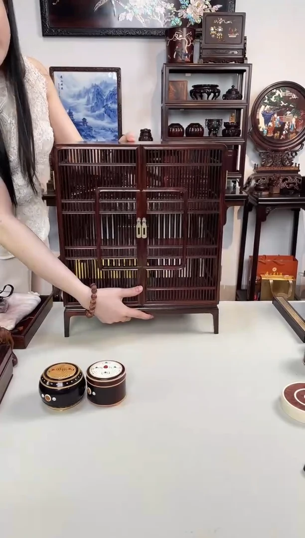 紫檀木类成套家具疏影柜