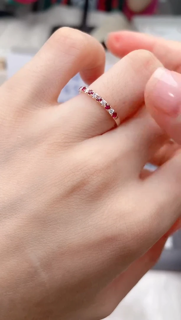 红宝石戒指18K金镶嵌高货11#
