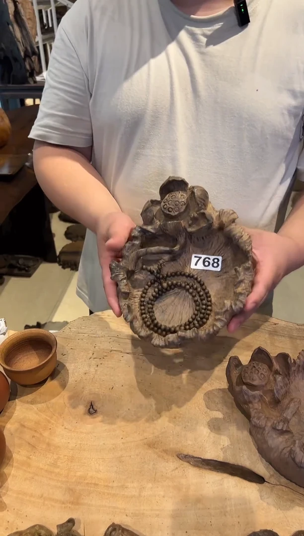 木768号乌木雕花果盘＋0.6