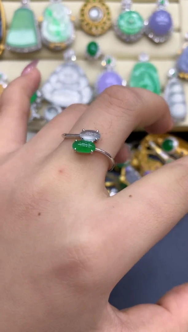 18K金镶嵌戒指翡翠191-中国好珍宝