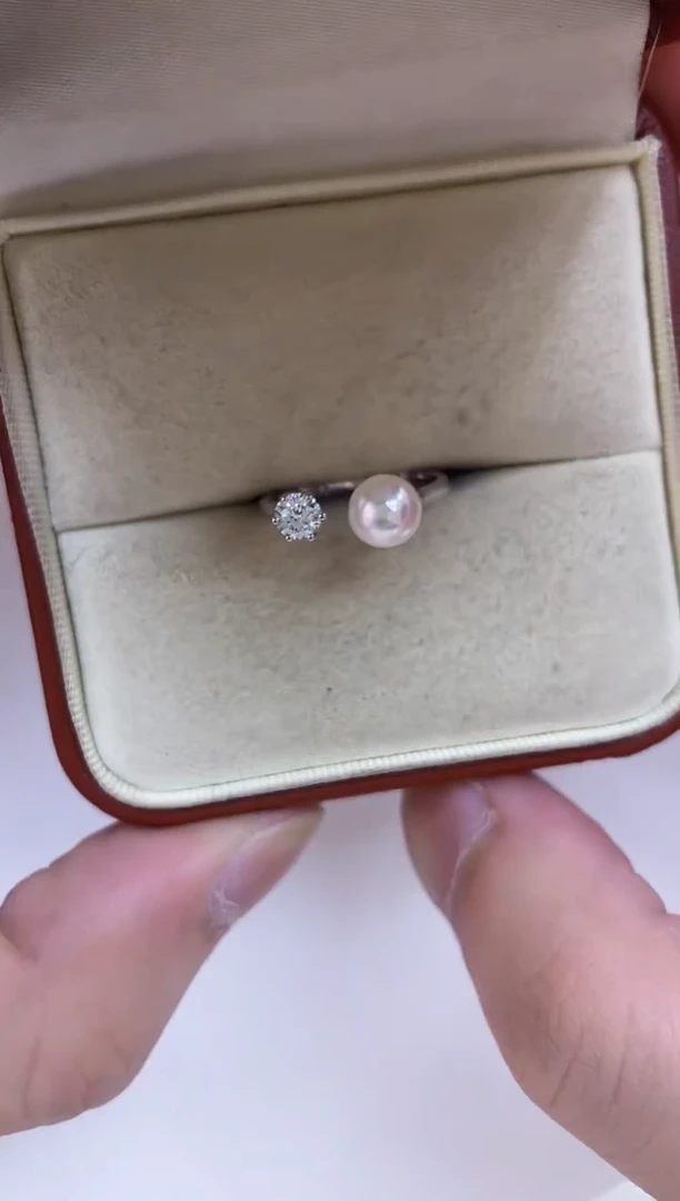 银S925镶嵌海水珍珠戒指