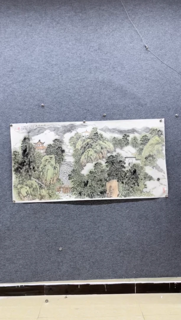 国画张世明老师携杖寻幽国画作品