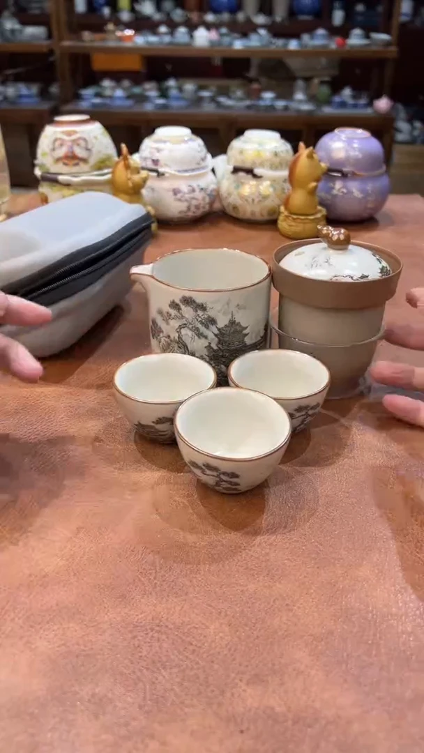 真的很便宜会开片的旅行茶具