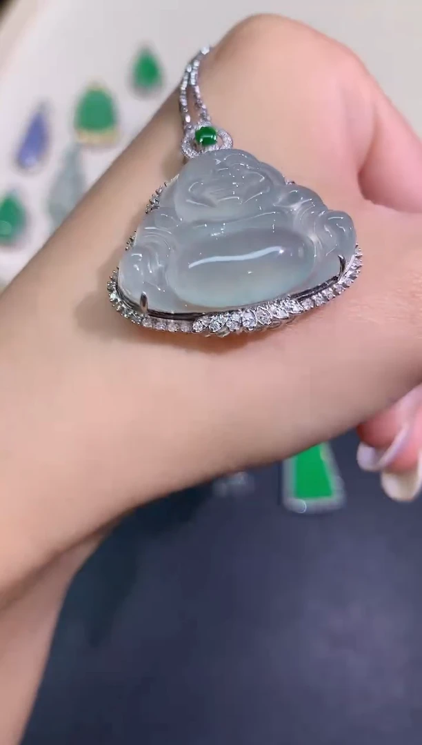 翡翠18K金镶嵌吊坠(不含链)吊坠A50|8800