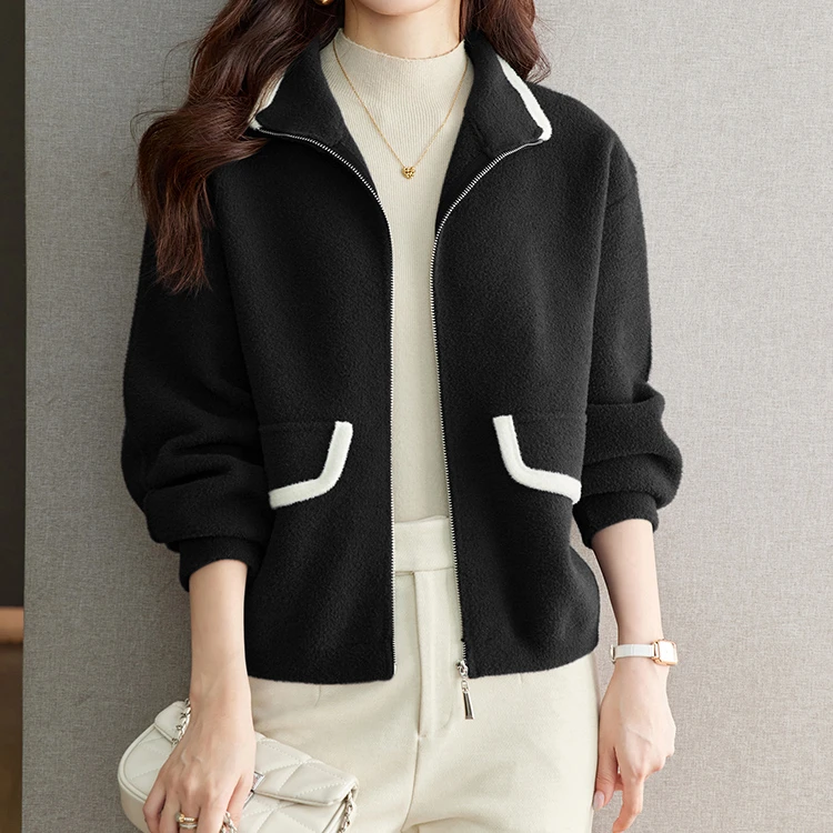 Mandsibil曼德西比利春季立领棒球服女士短外套女春秋款小个子