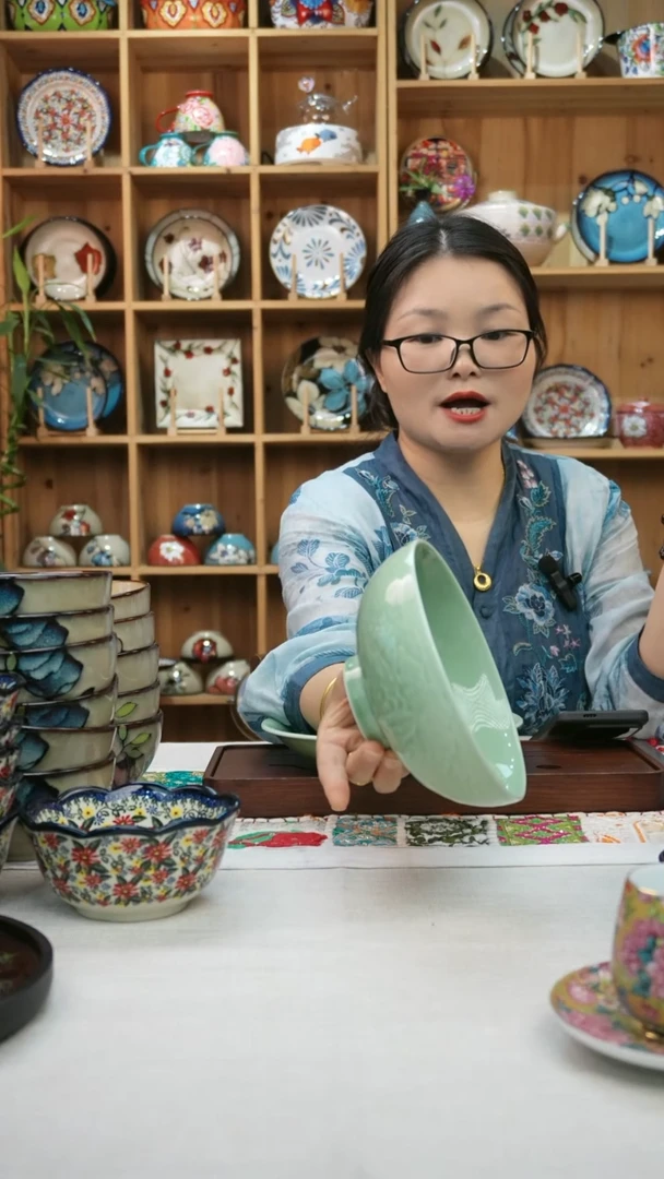 瓷片小可高温陶瓷餐具一组两只面碗