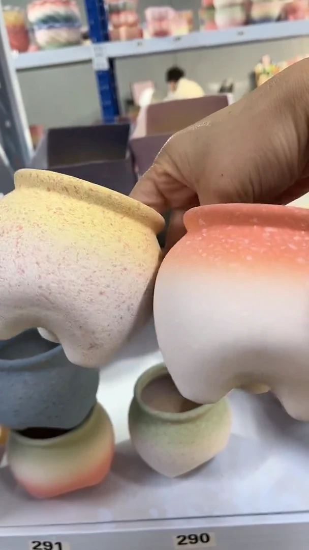 麦饭石粗套多肉花盆两个