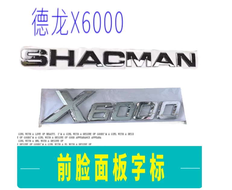 用于陕汽德龙X6000车标前面板字母标志英文字帖字牌S圆标重卡配件