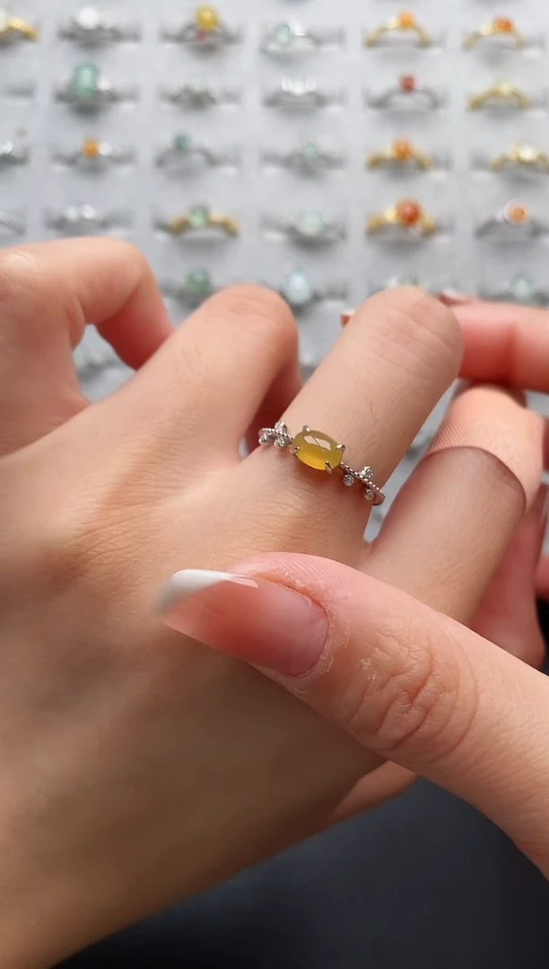 银S925镶嵌戒指翡翠1111111+4