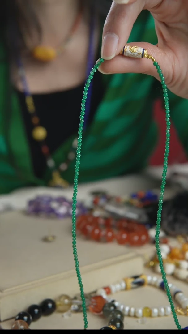 【闪购商品】玛瑙/玉髓颈饰合金翠绿玛瑙项链