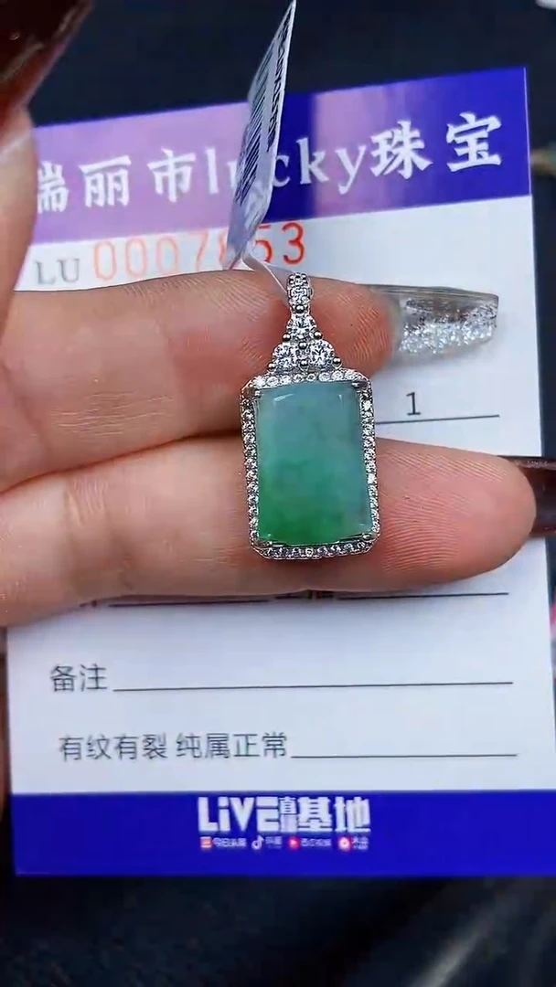 颈饰银S925镶嵌翡翠7853